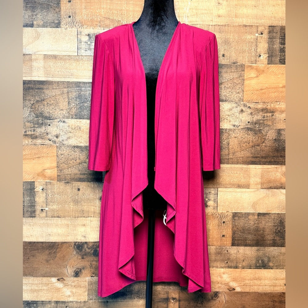 R&M Richards Women's Maroon Dark Pink Kimono Open Cardigan Size 8 Small-Medium